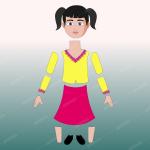 2d animated girl for adobe animate cc