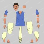 Village Man Character for Adobe Animate CC