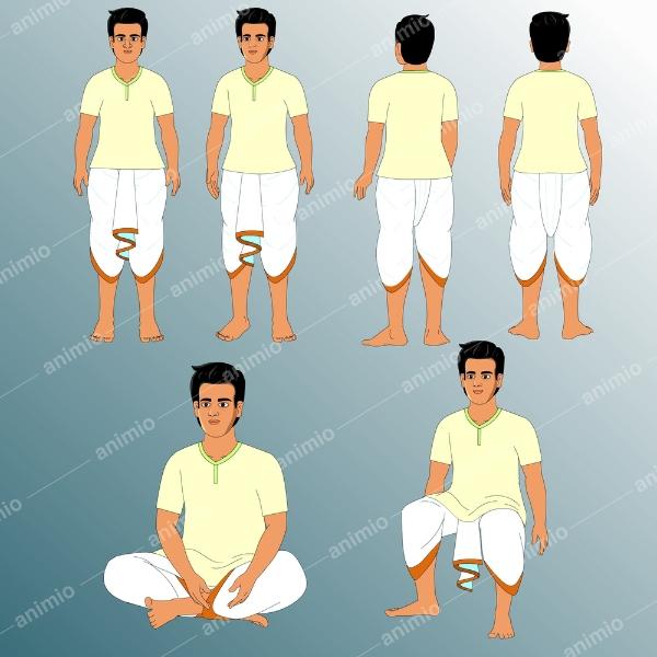 2d village man vector character