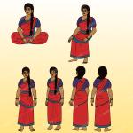 2d animated Village Woman
