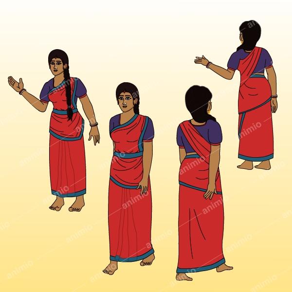 2d animated Village Woman