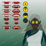 2D Witch vector Character | Fully Rigged Adobe Animate CC | Ready-to-Use Cartoon Animation Asset