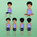 2D village boy Character