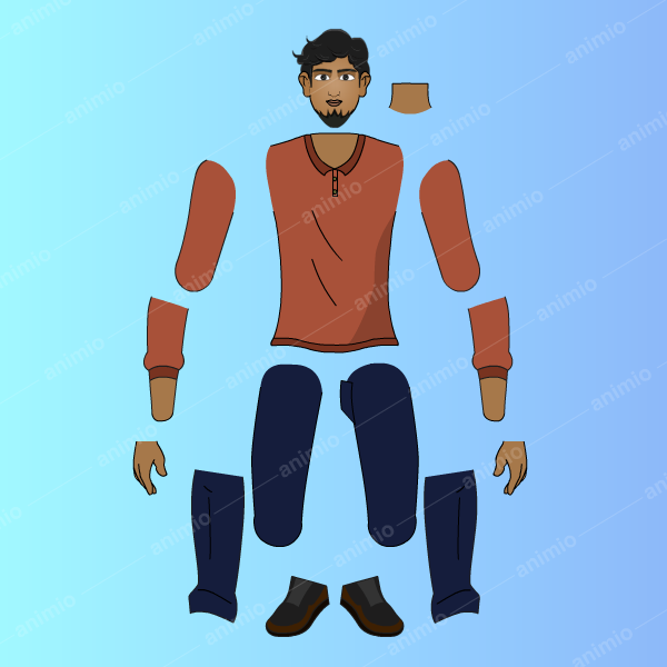 2D Rigged  Man Character for Adobe Animate