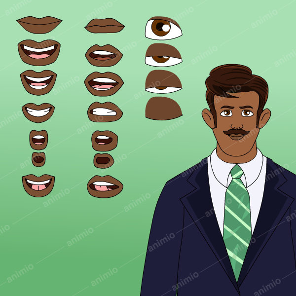 2D vector cartoon man