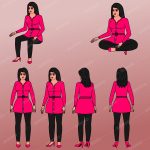 2D Rigged Woman Character for Adobe Animate