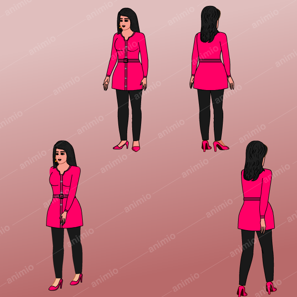 2D Rigged Woman Character for Adobe Animate
