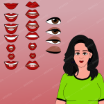 2D female cartoon Character