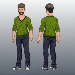 2d young man Animate cc character